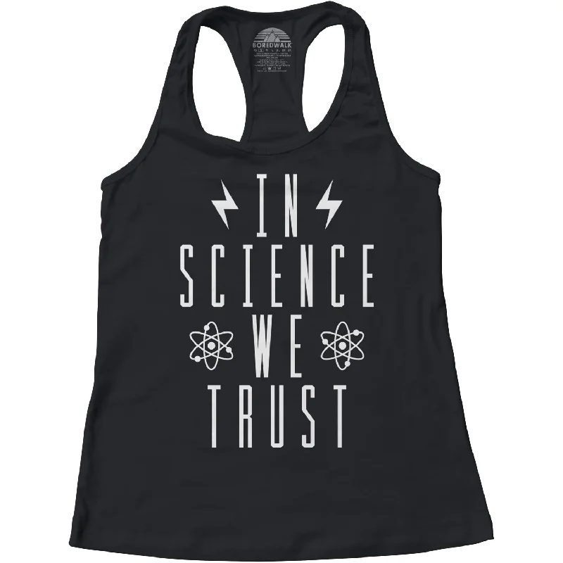 Women's In Science We Trust Racerback Tank Top flirty tank top