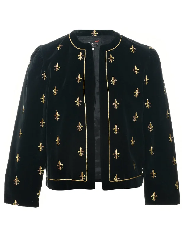 Velvet Evening Jacket - M Striped Jacket Polka Dot Jacket Floral Jacket