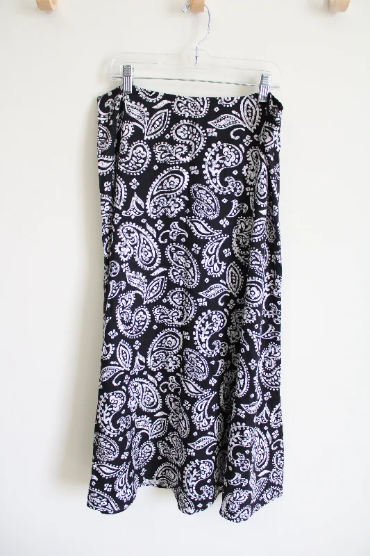 Croft & Barrow Black Paisley Skirt | 10 slim fit skirt