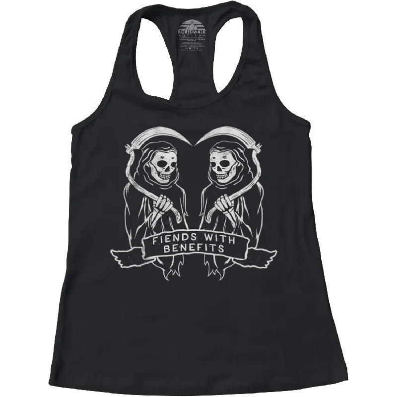 Women's Fiends With Benefits Racerback Tank Top open back tank