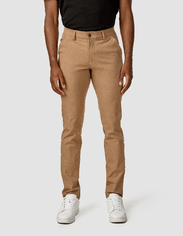 Essential Pants Slim Sand Melange Trendy Tapered Pants