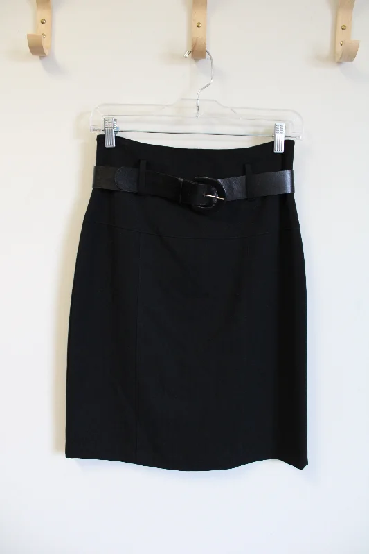 Wrapper Black Fitted Belt Skirt | 3 casual skirt length