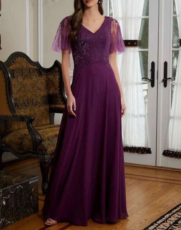 A-Line V-Neck Mother of the Bride Dress Beaded Tulle Evening Dresses Wedding Guest Party Dresses Lace Sexy Club