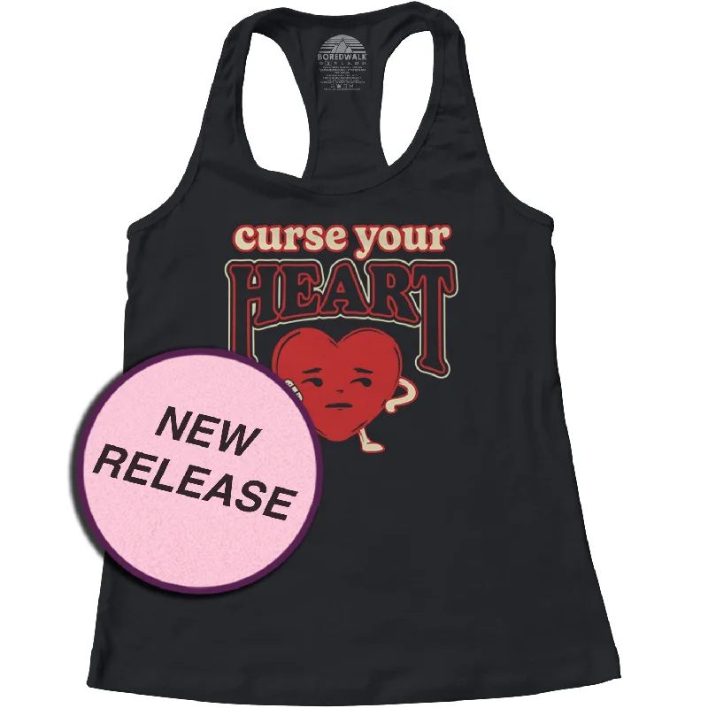 Women's Curse Your Heart Racerback Tank Top spandex blend tank