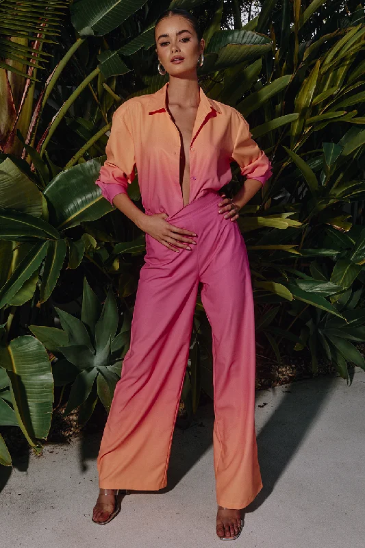 SUELA PANT - PINK/ORANGE Stylish Slim Trousers
