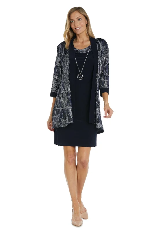 R&M Richards 9193P Printed Short Mother of the Bride Jacket Dress Faux Fur Jacket Real Fur Jacket Shearling Jacket
