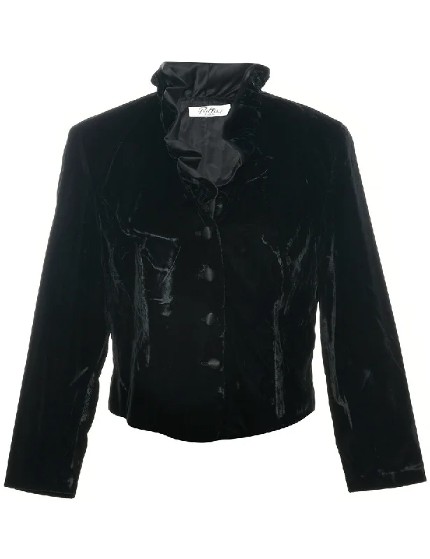 Velvet Evening Jacket - L Herringbone Jacket Houndstooth Jacket Plaid Jacket