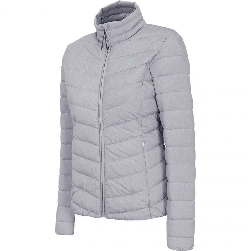 4F Womens Comfort Jacket - Gray Satin Jacket Silk Jacket Chiffon Jacket