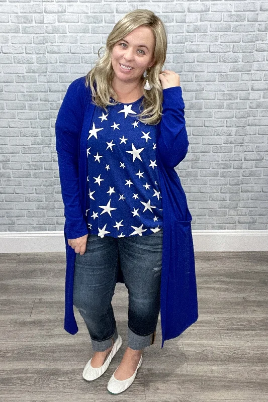 3 Colors - Slouchy Pocket Duster Length Cardigan Tailored Straight A-Line
