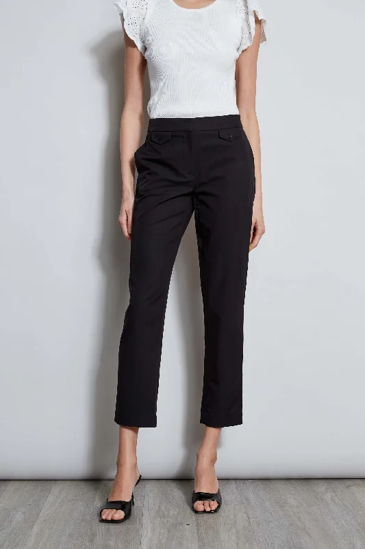 T-Tahari Slim Button Pant High-Waist Jogger Pants
