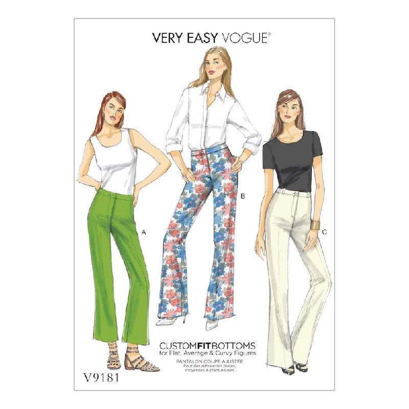 Vogue Pattern V9181 Misses' Custom-Fit Bootcut Pants Formal Dress Pants