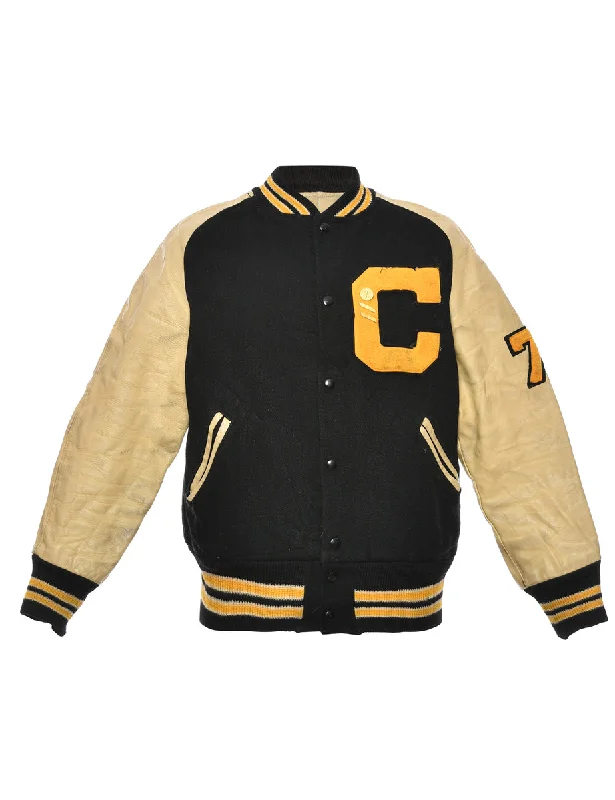 Unique Tiger Design Varsity Jacket - L Hoodie Zip-Up Jacket Button-Up Jacket