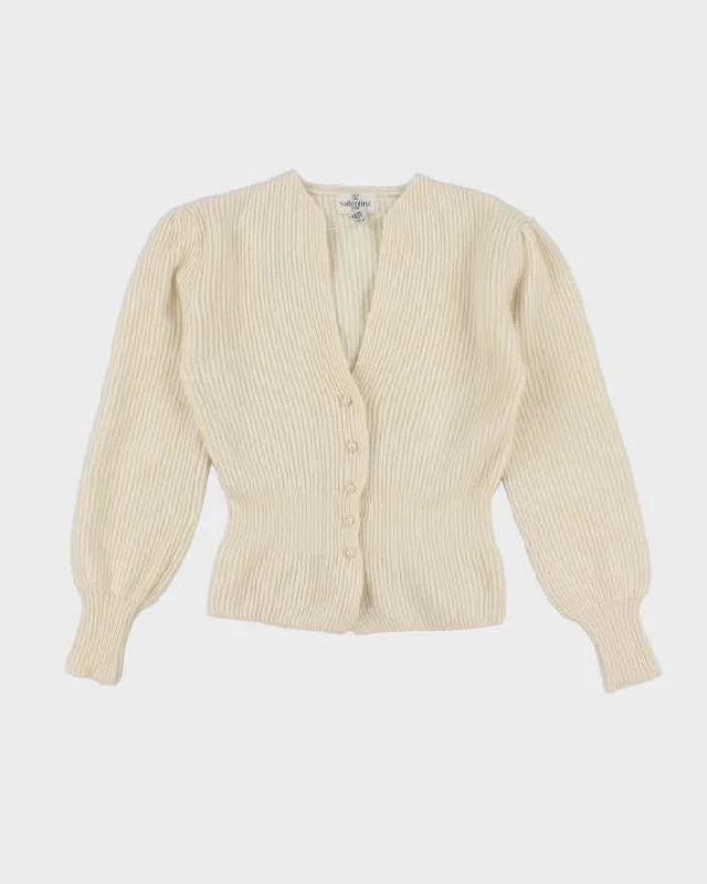 Vintage 80s Valentino Wool & Angora Blend Cardigan - M Thin Thick Dense