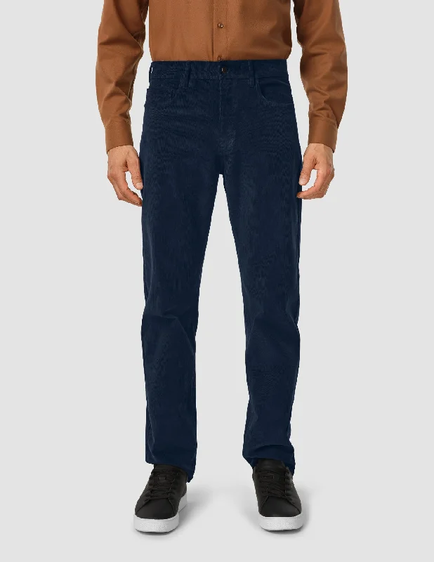 Corduroy Pants Dark Navy Elegant Wool Trousers