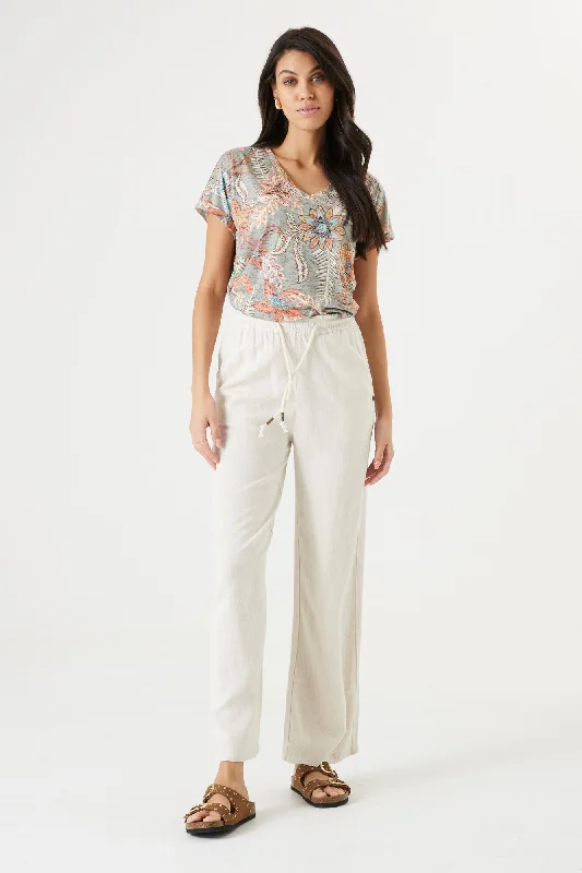 Ladies Pants | Natural Beige Warm Wool Trousers