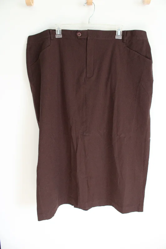 C.J. Banks Brown Khaki Skirt | 24W leather skirt refined