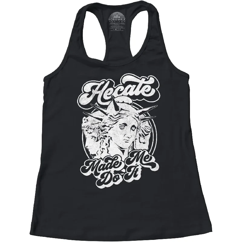 Women's Hecate Made Me Do It Racerback Tank Top navy tank top