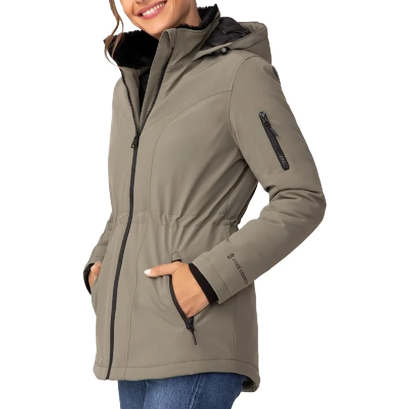 Free Country Womens Insulated  Soft Shell Jacket Trench Coat Raincoat Waterproof Jacket