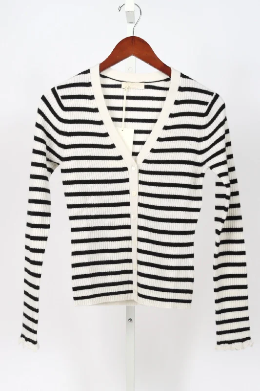 Aeris Cardigan - Noir Stripe Fitted Loose Oversized