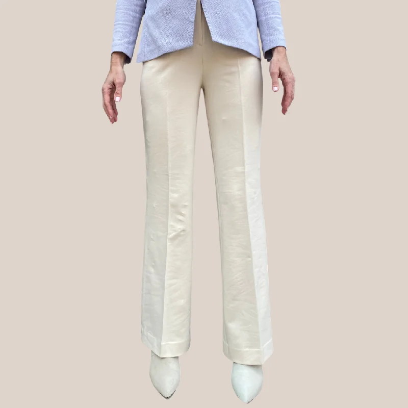 Jersey Pique Boot Cut Pant - Cream Comfortable Jogging Pants