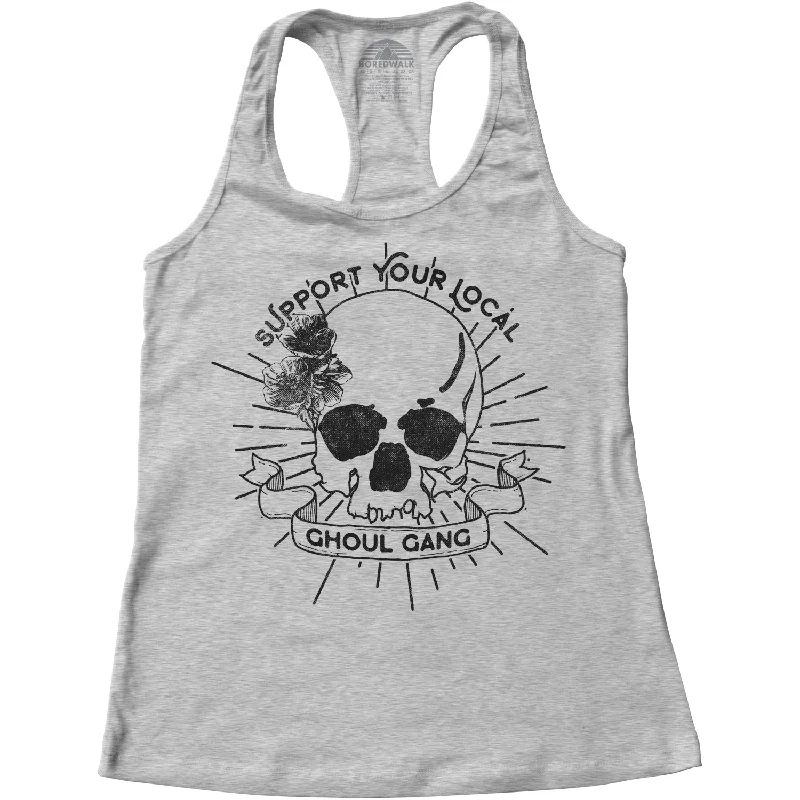 Women's Support Your Local Ghoul Gang Racerback Tank Top v-neck tank top