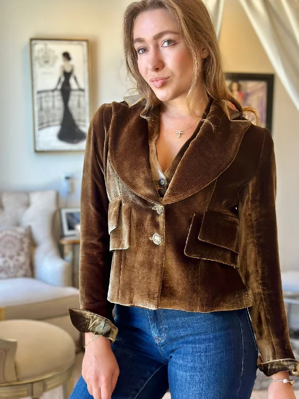 T.ba Long Sleeve Short Jazz Velvet Jacket Mesh Jacket Canvas Jacket Denim Jacket