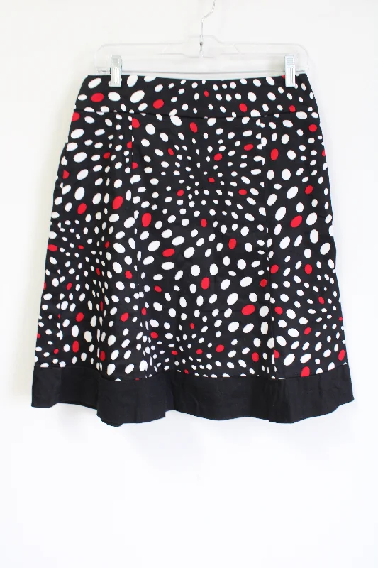 Dressbarn Black Red Dotted Skirt | 6 leather skirt sleek