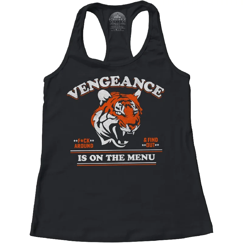 Women's Vengeance is On The Menu Racerback Tank Top pastel tank top