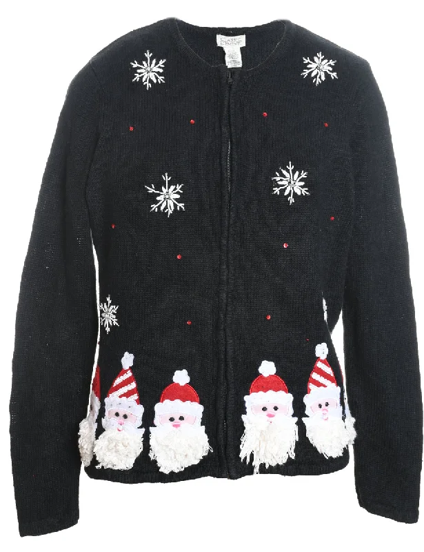 Santa Claus Christmas Cardigan - M Wool Cardigan Cotton Cardigan Cashmere Cardigan
