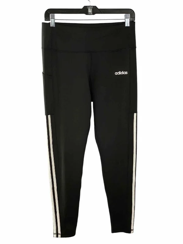 Adidas Size L Black White Athletic Pants Comfortable Denim Trousers