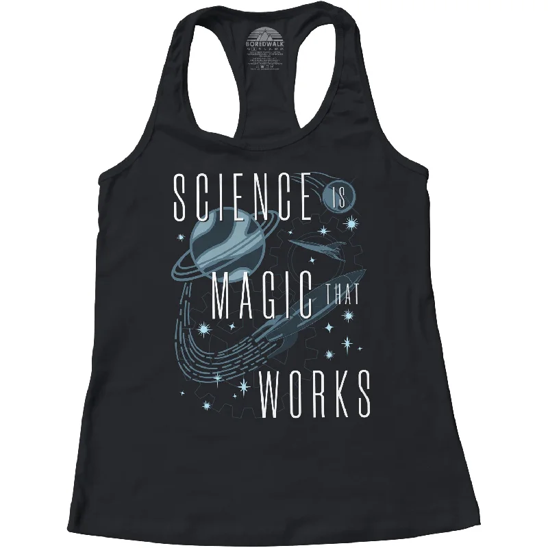Women's Science is Magic That Works Racerback Tank Top cozy tank top