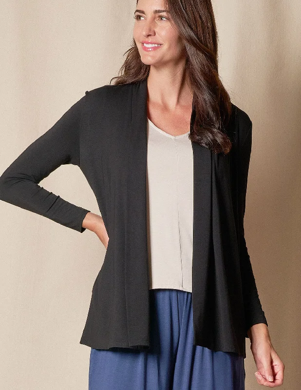 Bamboo 240 Banded Front Jacket - Black Belted Jacket Elasticated Jacket Padded Jacket
