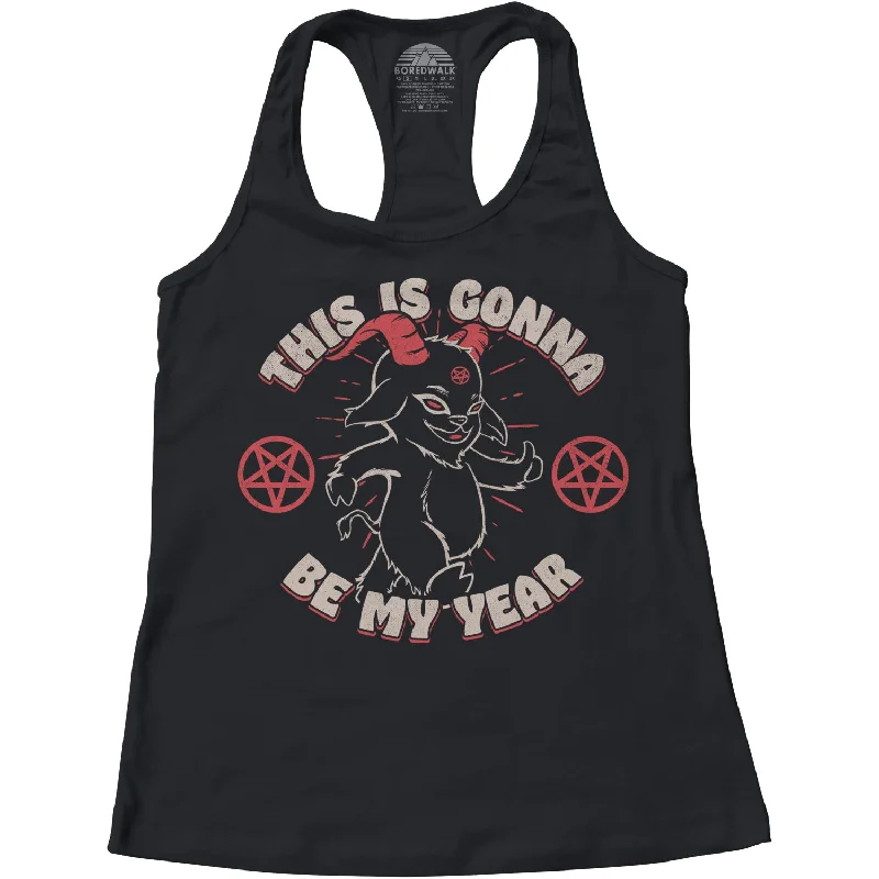 Women's This is Gonna Be My Year Devil Racerback Tank Top summer tank top