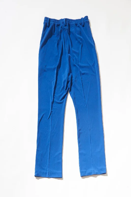 Relaxed Cut Pants (Blue) Casual Drawstring Pants