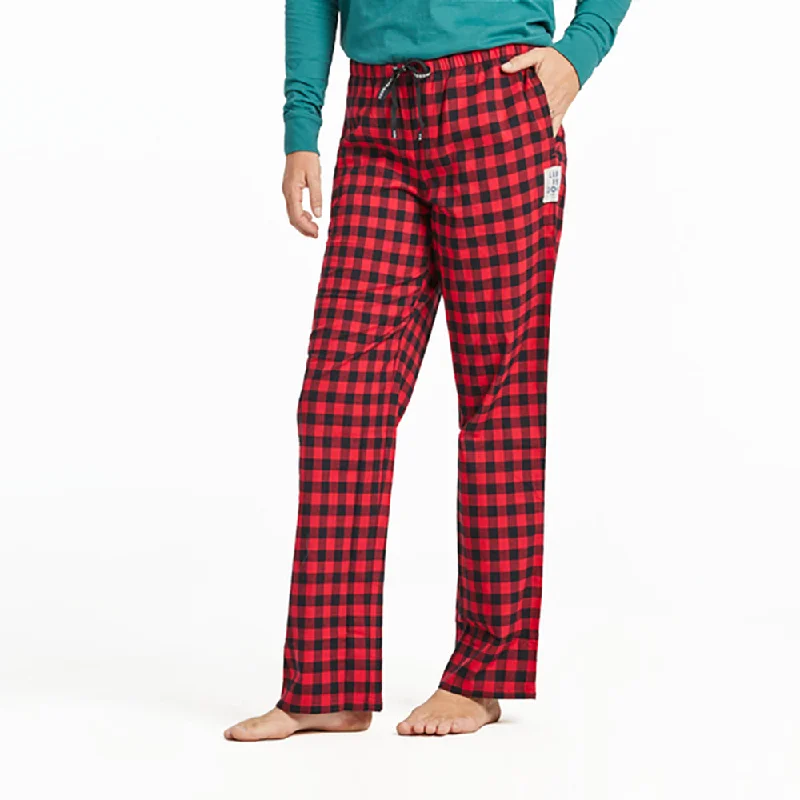 Life Is Good Buffalo Check Womens Pajama Pant Casual Skinny Fit Pants