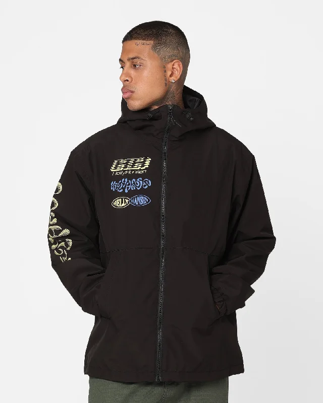 Helly Hansen X Even Suseg Play Oversized Rain Jacket 990 Black Fleece Fabric Down Fabric Feather Fabric