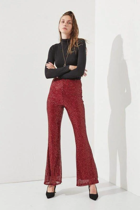 Highwaist Sequin Pants Trendy Printed Leggings