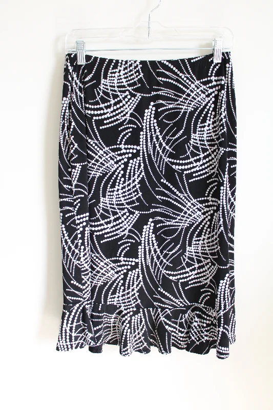 Stephen and Casey Black And White Skirt | M chiffon skirt floaty