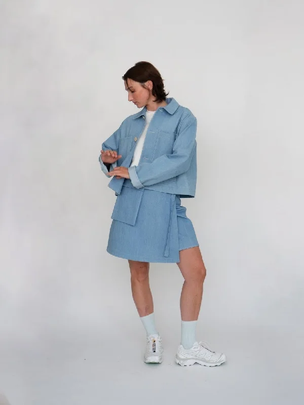 Odeyalo Toledo Skirt - Blue Denim (Online Exclusive) pleated skirt texture