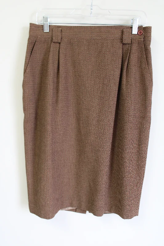 Vintage Russ Brown Skirt | 14 wrap skirt elegant