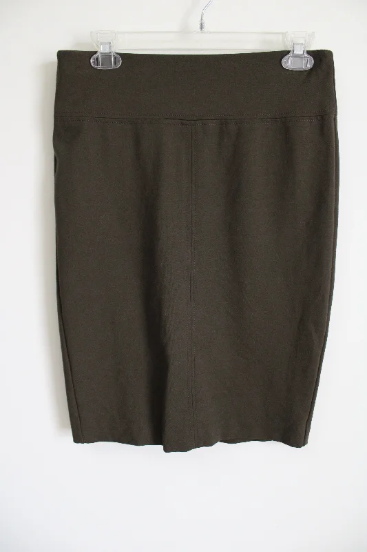 Ann Taylor Olive Green Stretch Skirt | 4 wool skirt sturdy