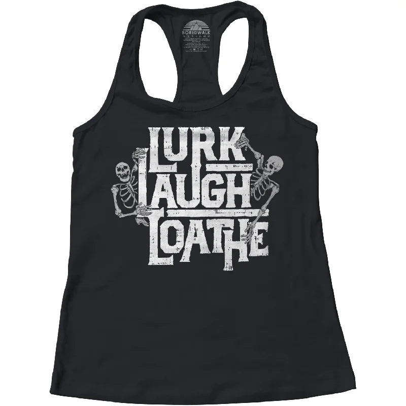 Women's Lurk Laugh Loathe Racerback Tank Top baby blue tank