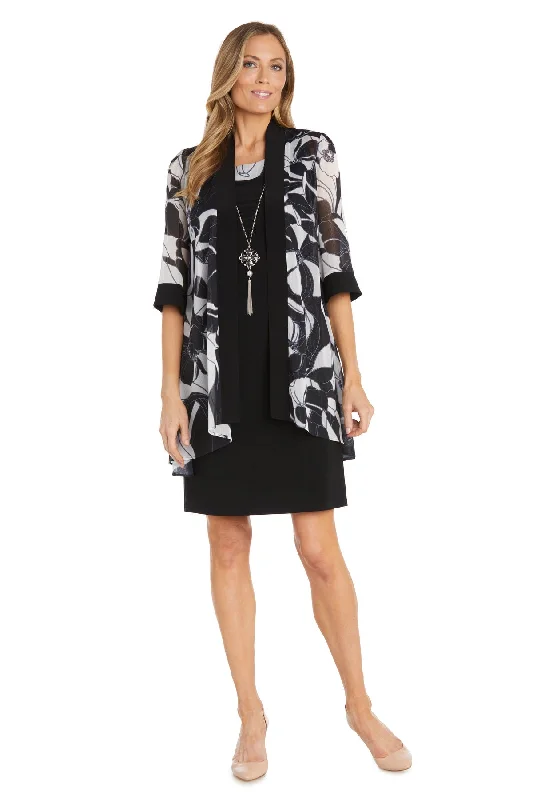 R&M Richards 1332P Short Floral Mother of the Bride Petite Jacket Dress Denim Jacket Leather Jacket Suede Jacket
