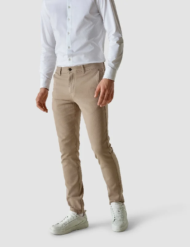 Classic Pants Regular Sand Chic Slim Fit Pants