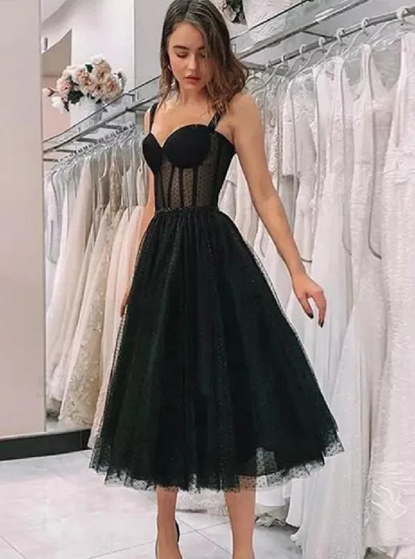 Cute Straps Short Prom Dress Black Fairy Vintage Homecoming Party Dresses PD1125 Tunics Corduroy durable