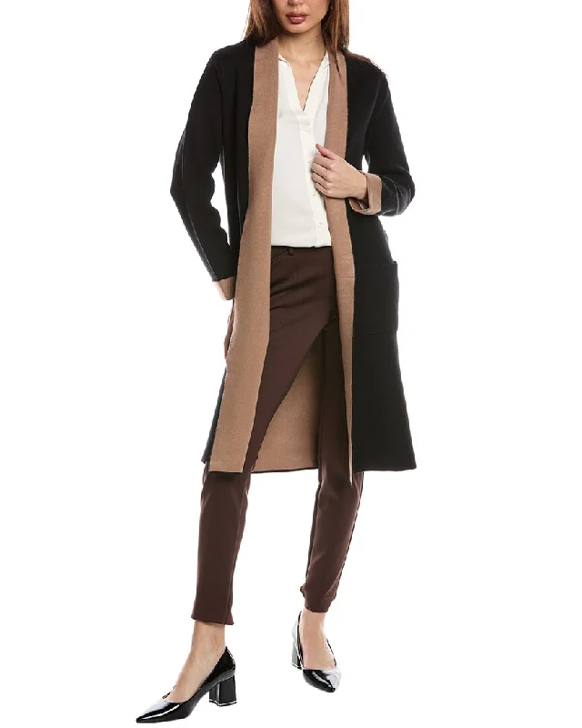 T Tahari Shawl Collar Double Knit Cardigan Layered Multi-layer Single Layer