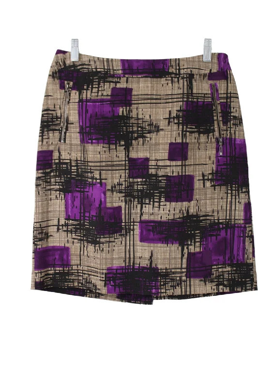 Merona Brown Purple Skirt | 10 patchwork skirt art