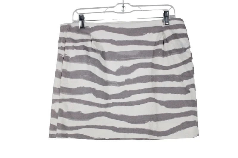 J.Crew Gray Wave Mini Skirt | 10 silk skirt luxurious