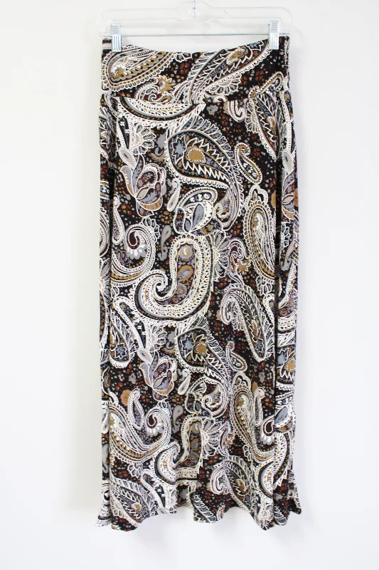 NY Collection Paisley Maxi Skirt | 6 corduroy skirt durable