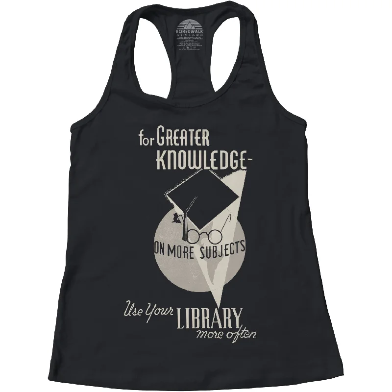 Women's Visit Your Library Vintage Racerback Tank Top lace tank top